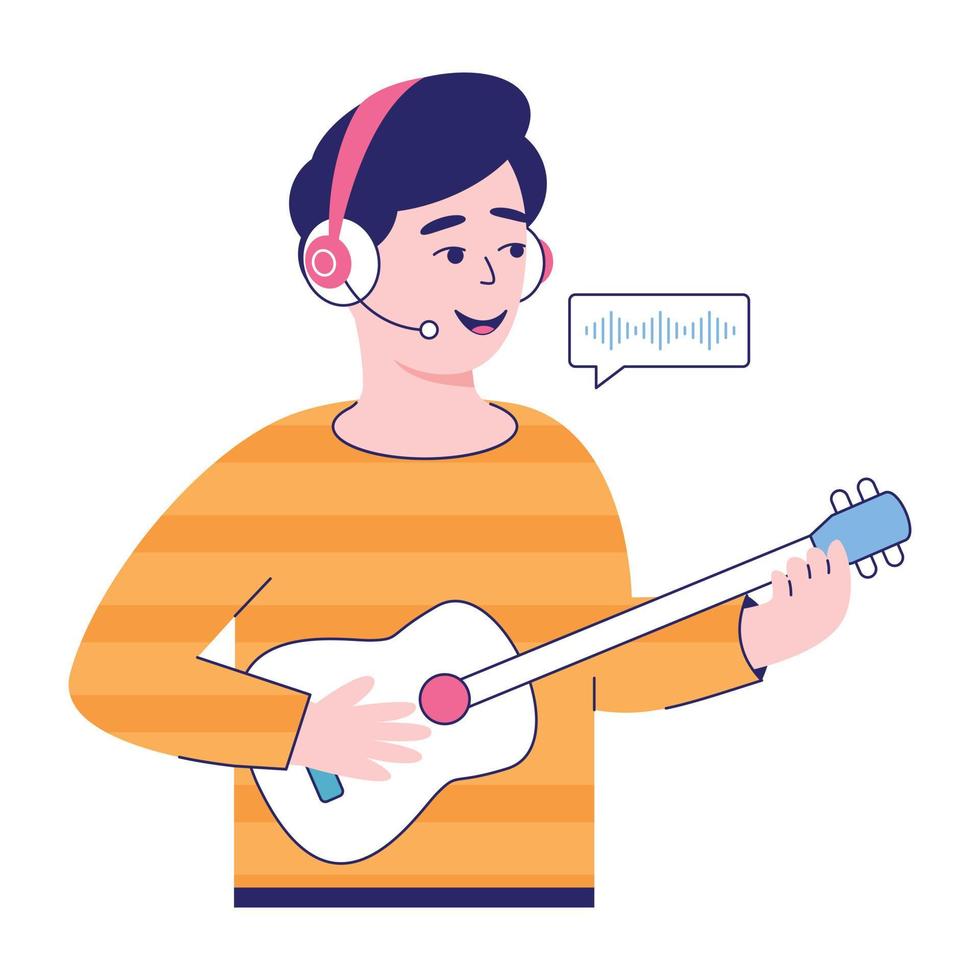 Modern flat illustration of music podcast vector