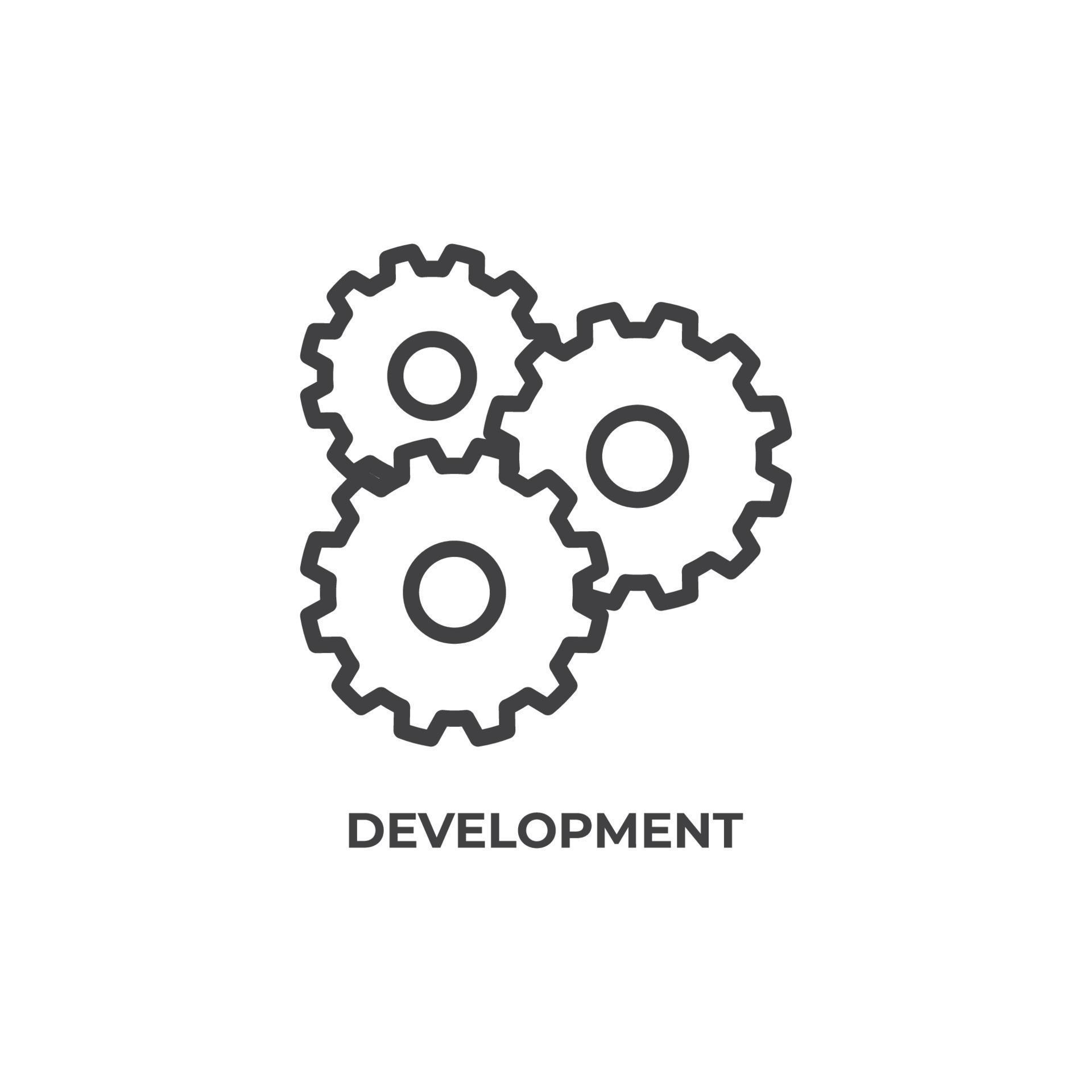 Vector sign of development symbol is isolated on a white background ...