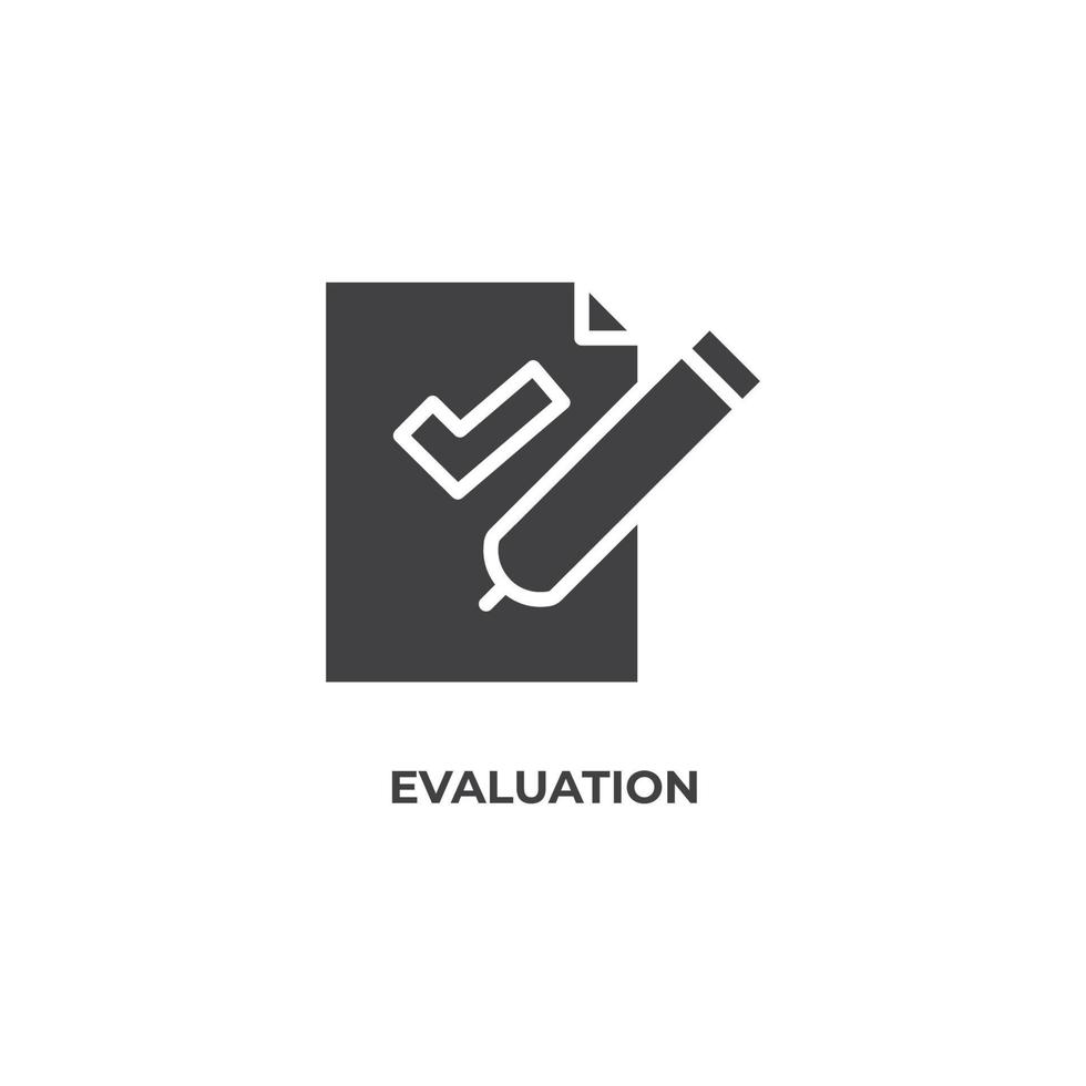 Vector sign of evaluation symbol is isolated on a white background. icon color editable.