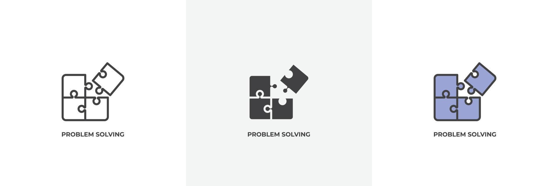 problem solving icon. Line, solid and filled outline colorful version ...