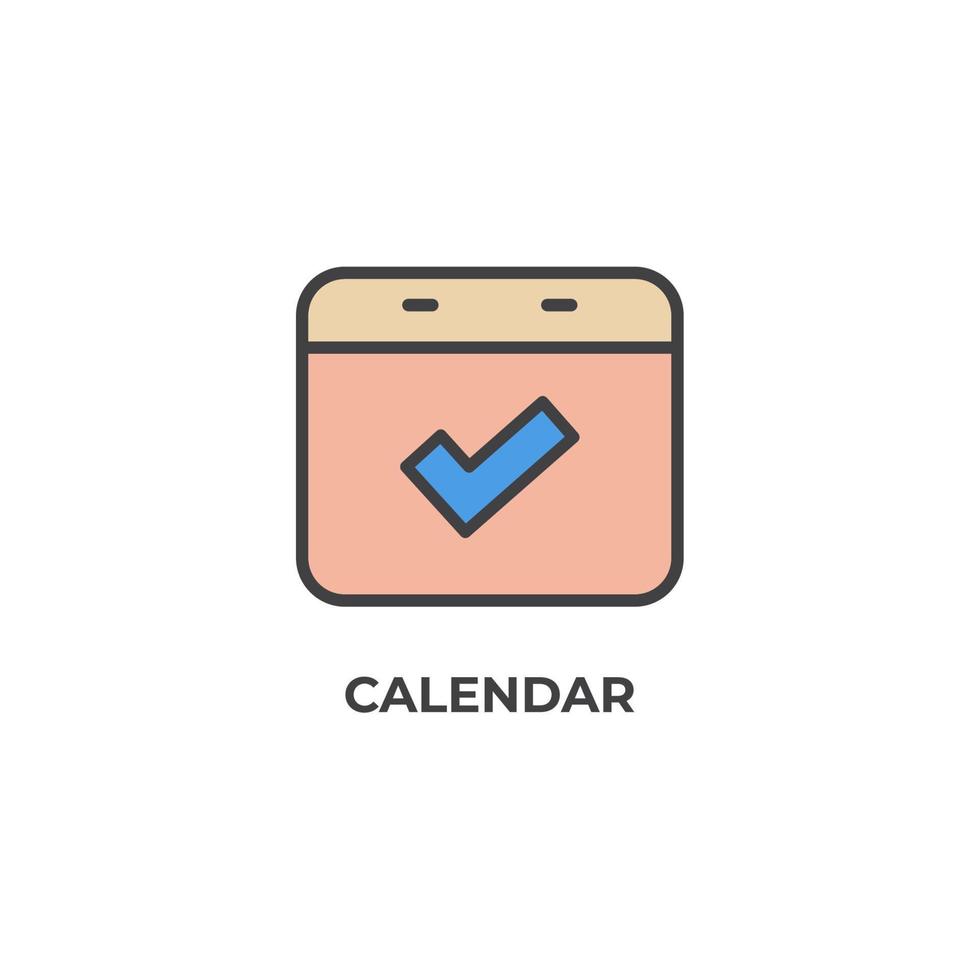 icono de vector de calendario. Ilustración de vector de diseño plano colorido. gráficos vectoriales