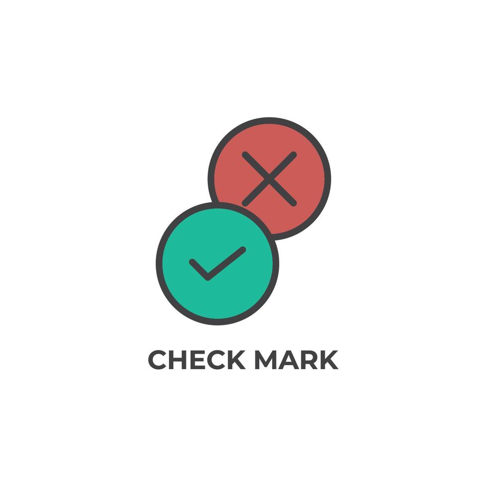 check mark vector icon. Colorful flat design vector illustration. Vector graphics