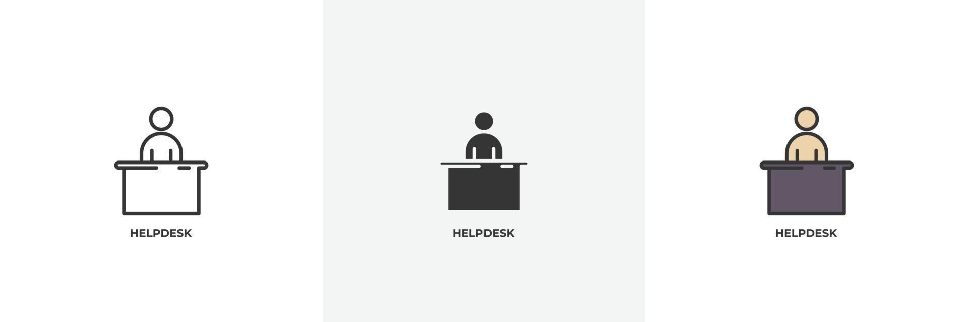 helpdesk icon. Line, solid and filled outline colorful version, outline and filled vector sign. Idea Symbol, logo illustration. Vector graphics