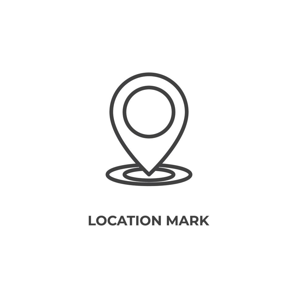 Vector sign of location mark symbol is isolated on a white background