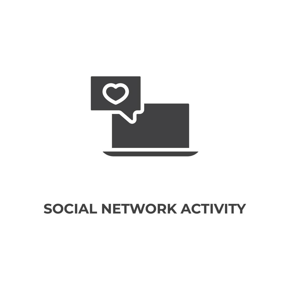 Vector sign of social network activity symbol is isolated on a white background. icon color editable.