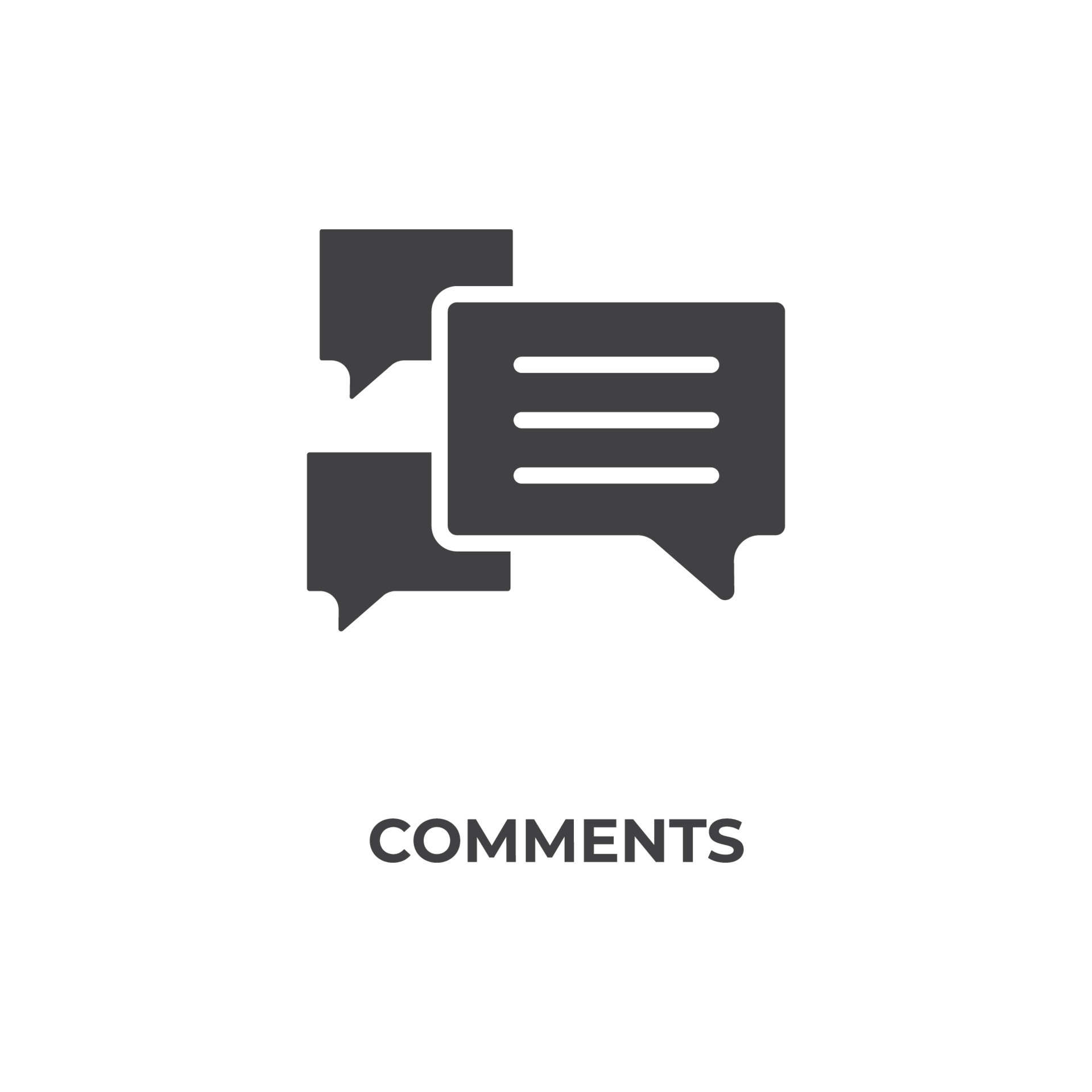 Vector sign of comments symbol is isolated on a white background. icon ...