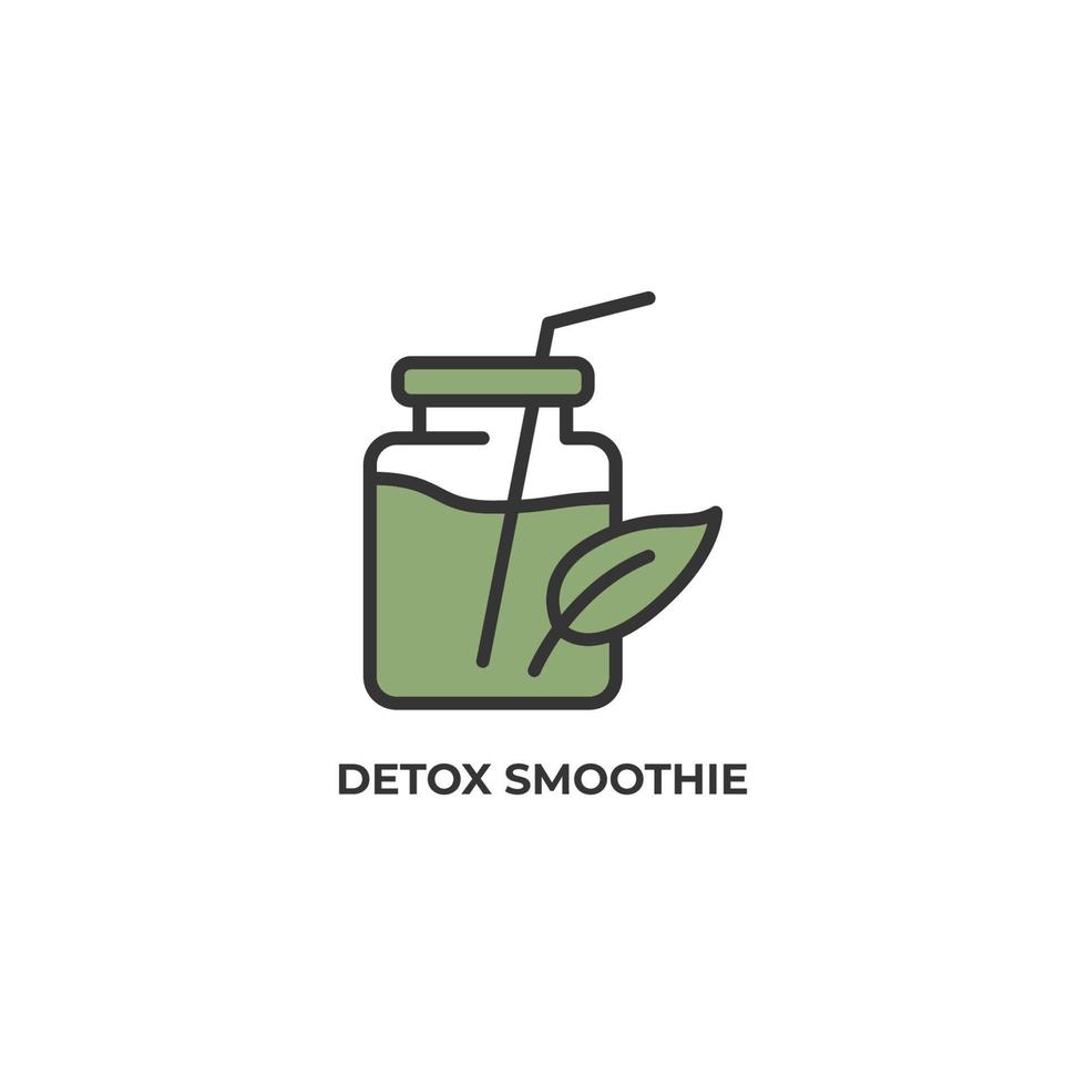 icono de vector de batido de desintoxicación. Ilustración de vector de diseño plano colorido. gráficos vectoriales