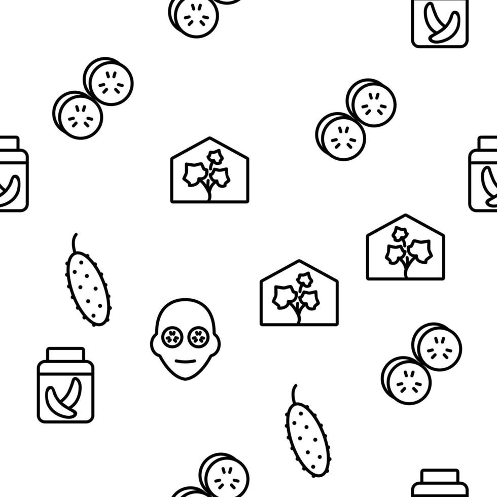 Cucumber Vegetable Vector Seamless Pattern