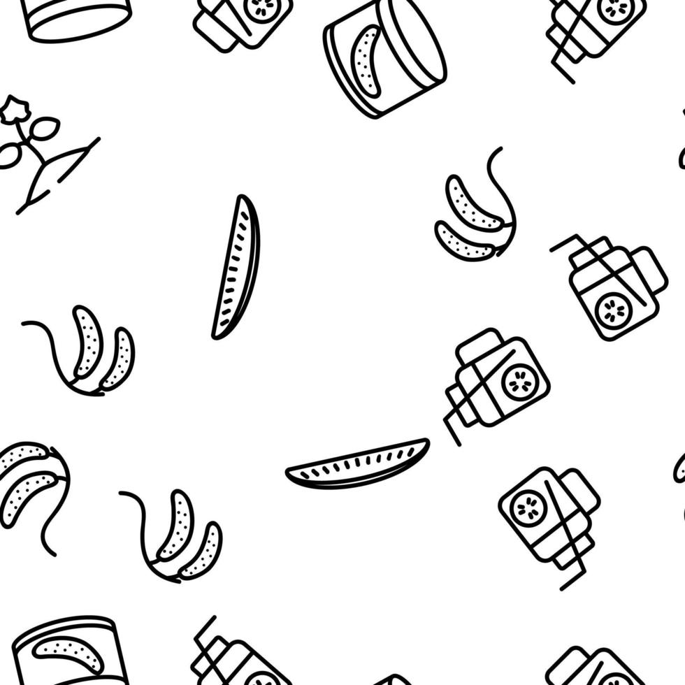 Cucumber Vegetable Vector Seamless Pattern