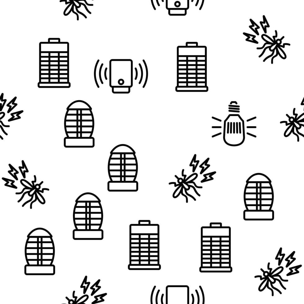 Bug Zapper Equipment Vector Seamless Pattern