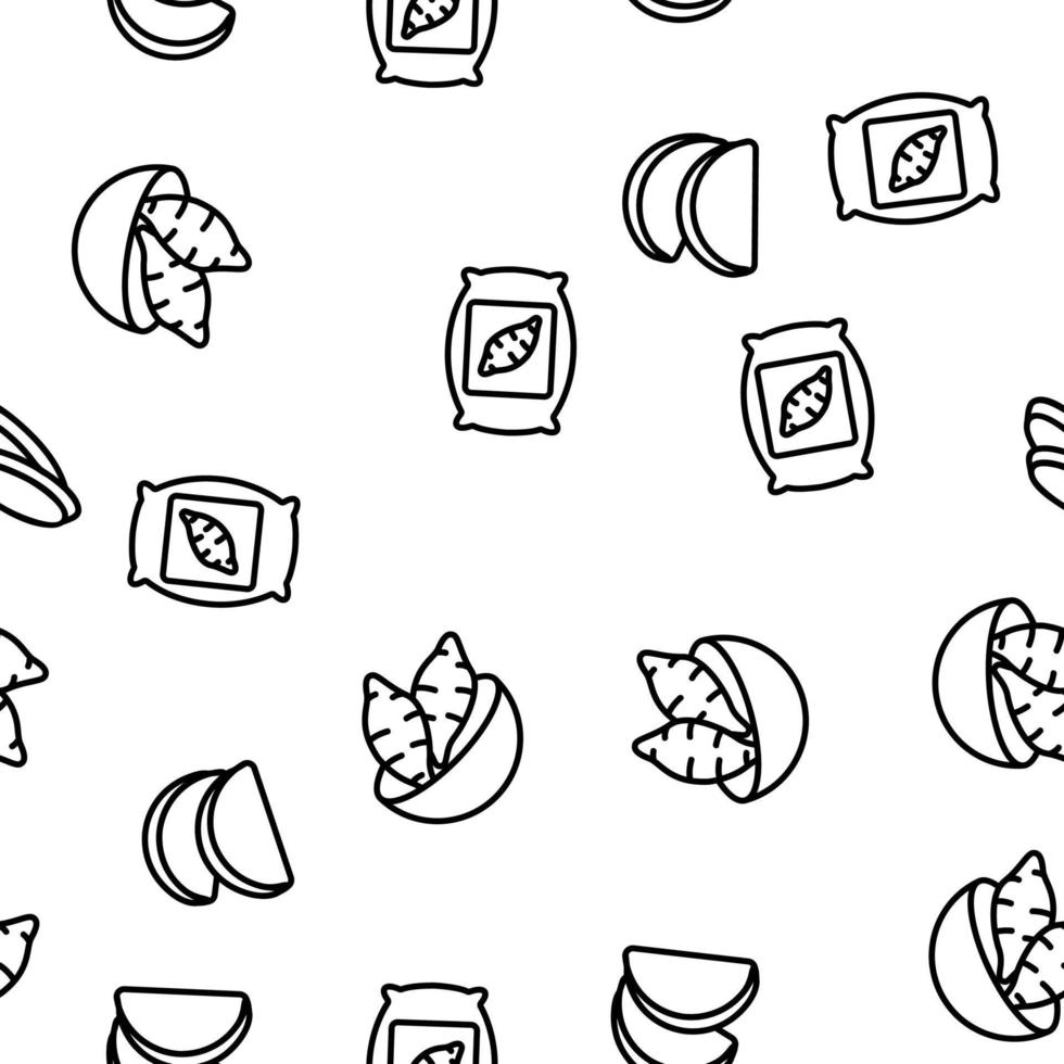 Sweet Potato Batata Vector Seamless Pattern