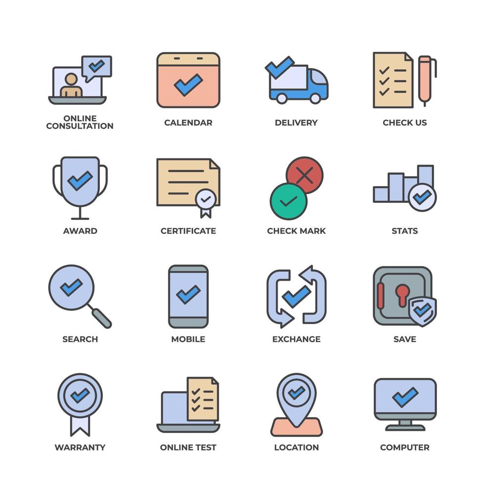 Check Marks set icon, isolated Check Marks set sign icon, icon color editable. vector illustration