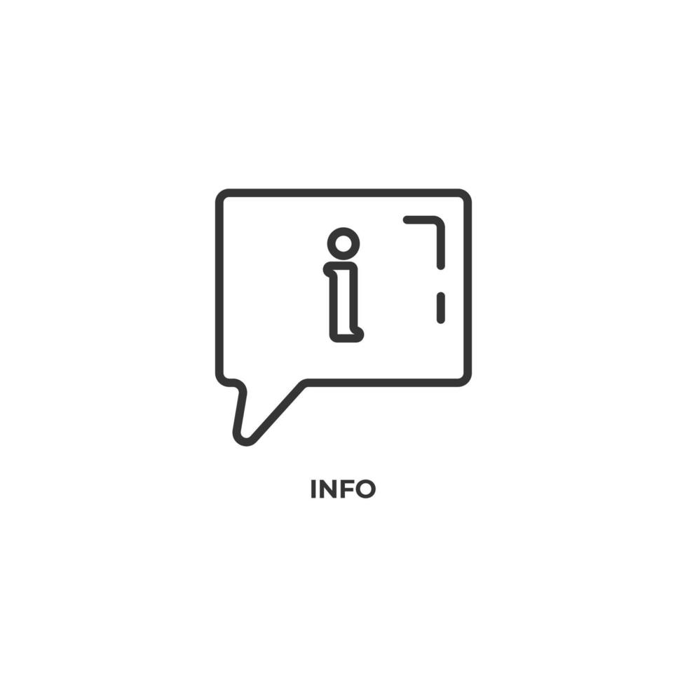 el signo vectorial del símbolo de información está aislado en un fondo blanco. color de icono editable. vector