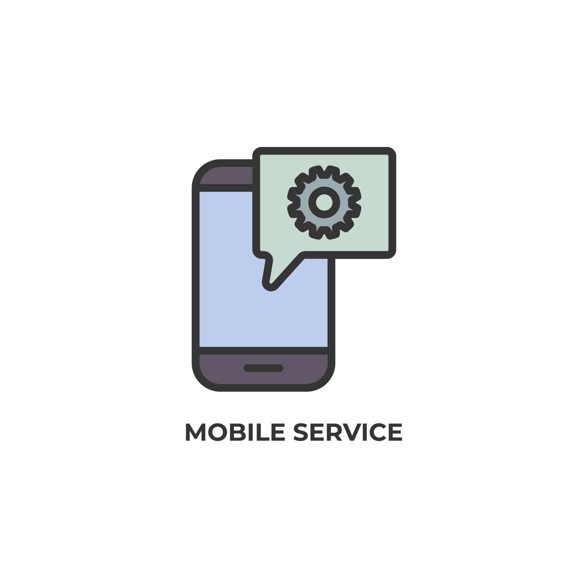 mobile service vector icon. Colorful flat design vector illustration