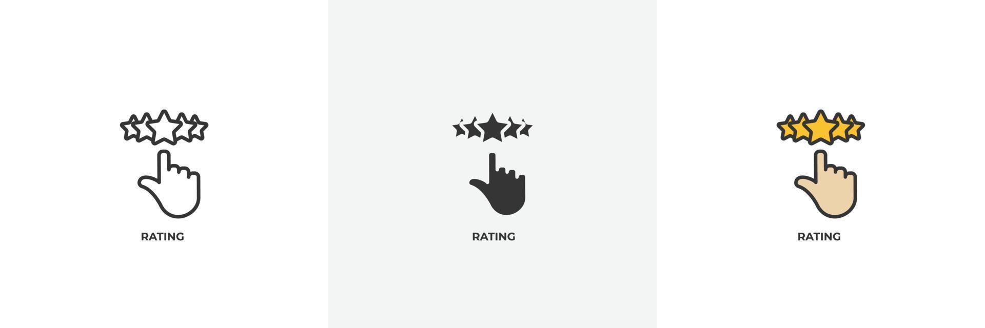 rating icon. Line, solid and filled outline colorful version, outline and filled vector sign. Idea Symbol, logo illustration. Vector graphics