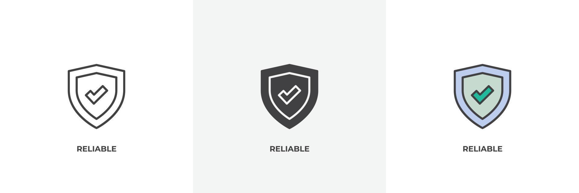 reliable icon. Line, solid and filled outline colorful version, outline and filled vector sign. Idea Symbol, logo illustration. Vector graphics