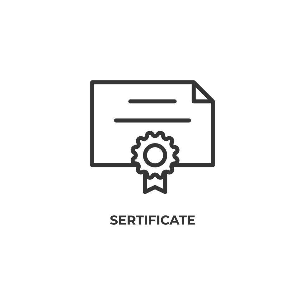 Vector sign of sertificate symbol is isolated on a white background. icon color editable.