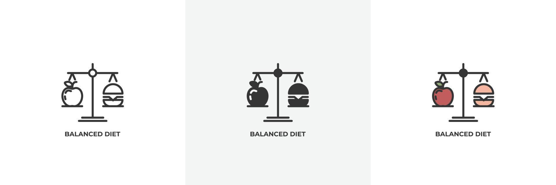 balanced diet icon. Line, solid and filled outline colorful version, outline and filled vector sign. Idea Symbol, logo illustration. Vector graphics