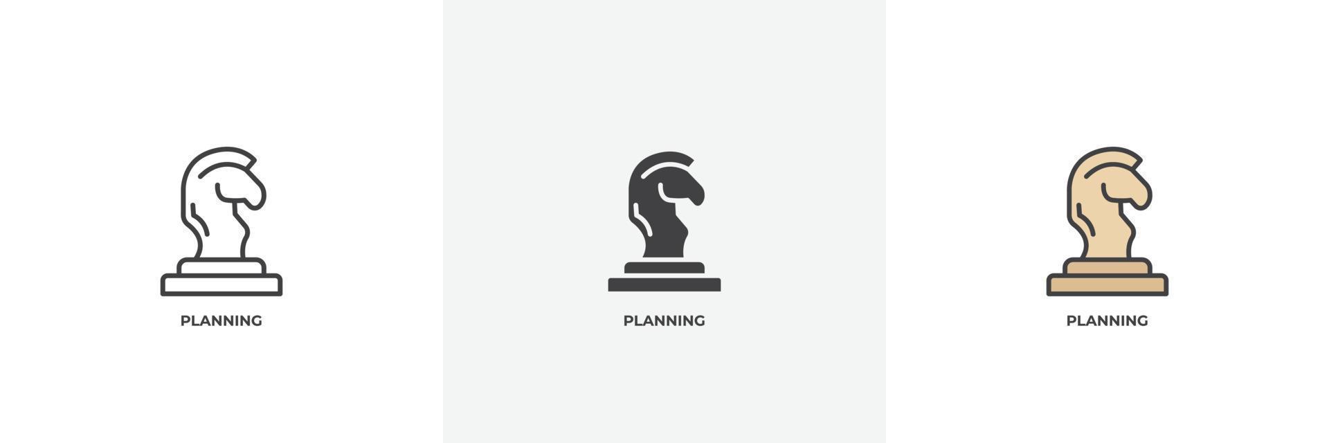 planning icon. Line, solid and filled outline colorful version, outline and filled vector sign. Idea Symbol, logo illustration. Vector graphics