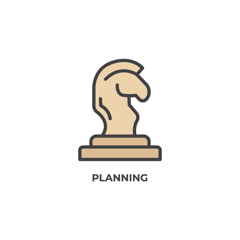 Vector sign of planning symbol is isolated on a white background. icon color editable.