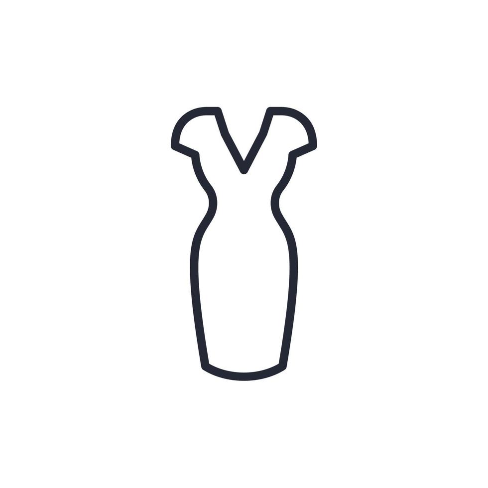 Vector sign of the dress symbol is isolated on a white background. dress icon color editable.