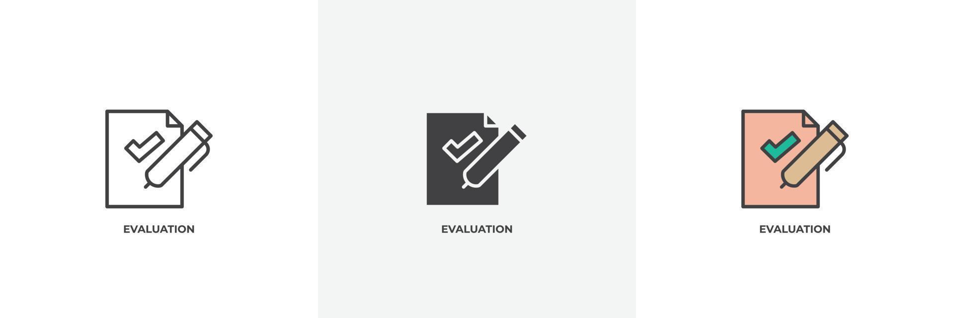 evaluation icon. Line, solid and filled outline colorful version, outline and filled vector sign. Idea Symbol, logo illustration. Vector graphics