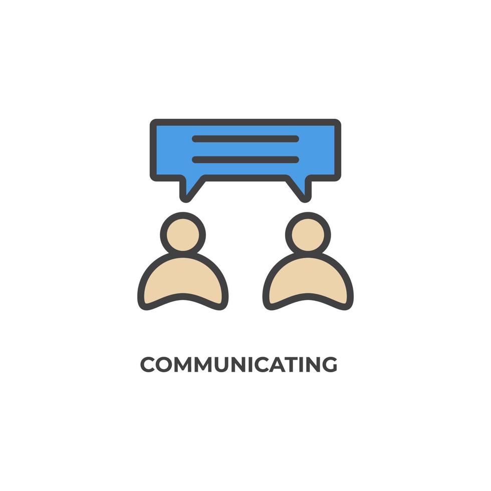 Vector sign of communicating symbol is isolated on a white background. icon color editable.