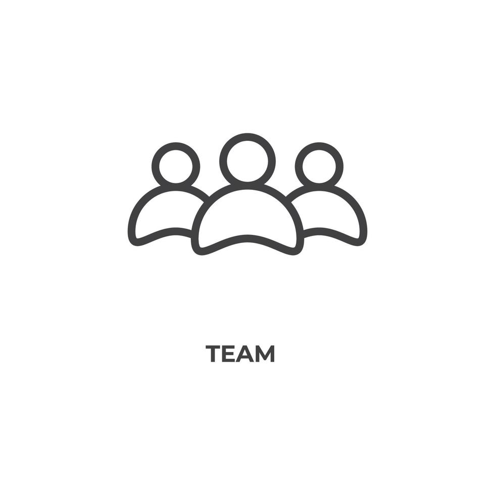 Vector sign of team symbol is isolated on a white background. icon color editable.