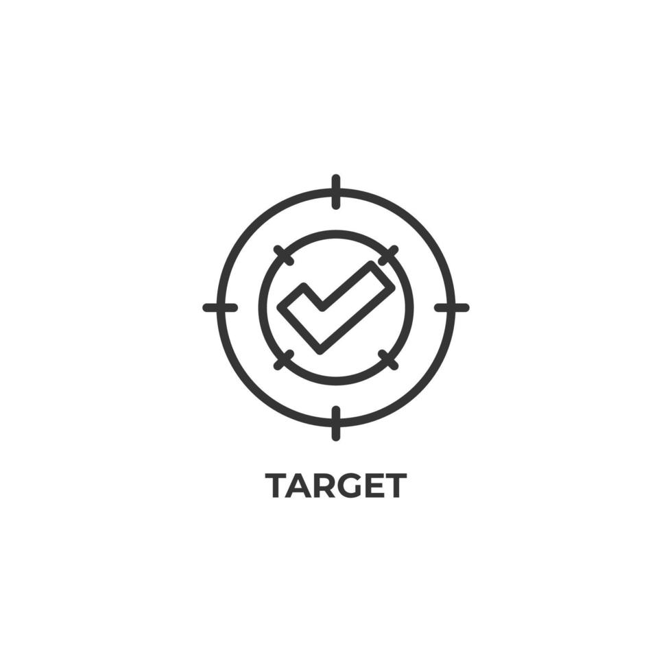 Vector sign of target symbol is isolated on a white background. icon color editable.