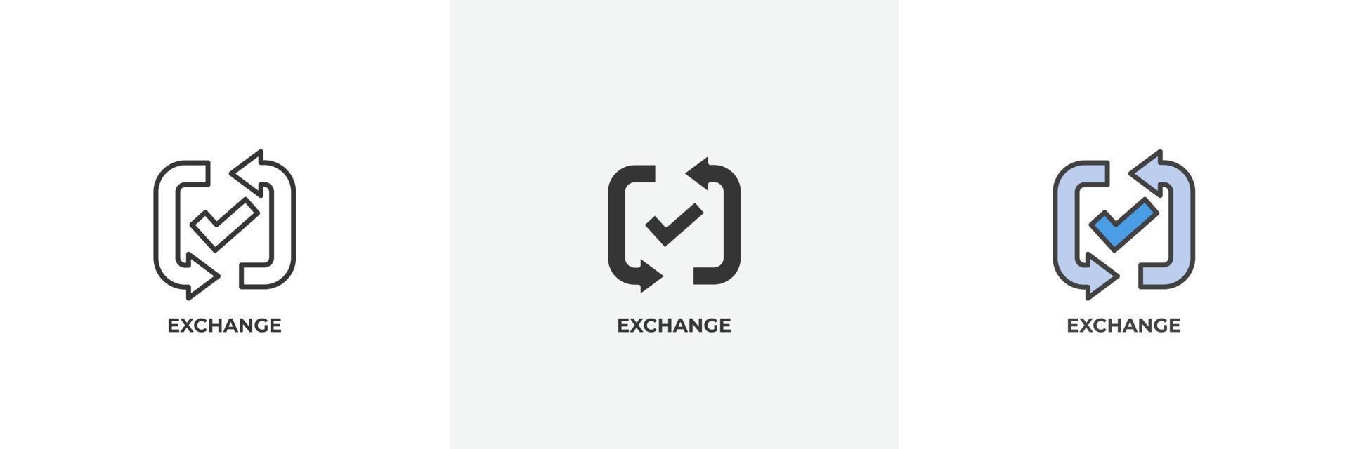 exchange icon. Line, solid and filled outline colorful version, outline and filled vector sign. Idea Symbol, logo illustration. Vector graphics