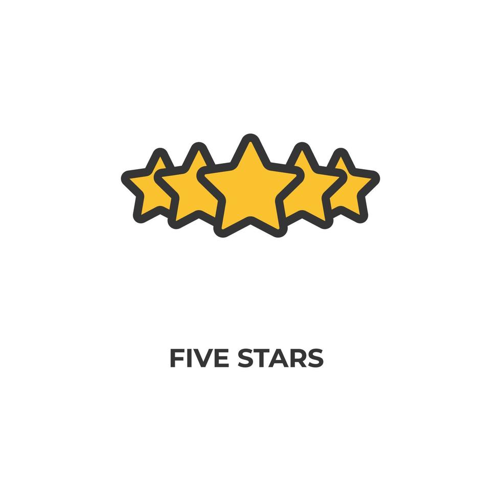 five stars vector icon. Colorful flat design vector illustration. Vector graphics