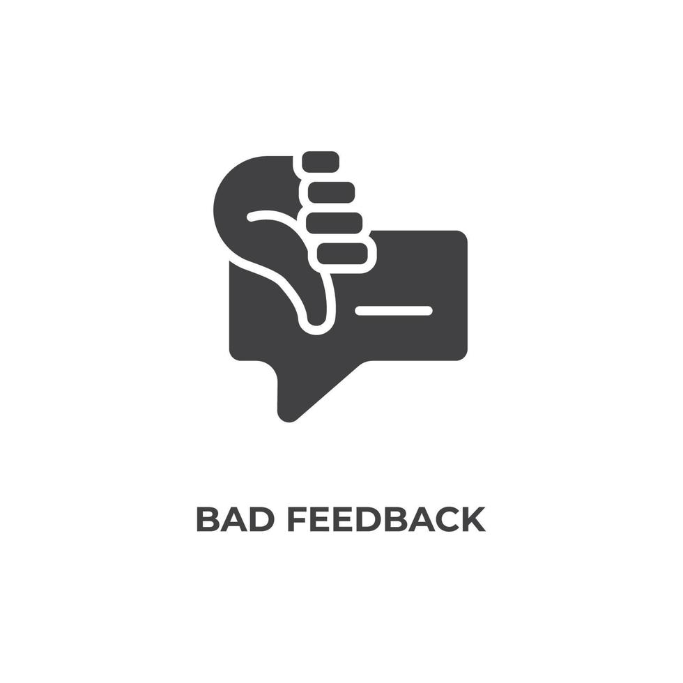 Vector sign of bad feedback symbol is isolated on a white background. icon color editable.