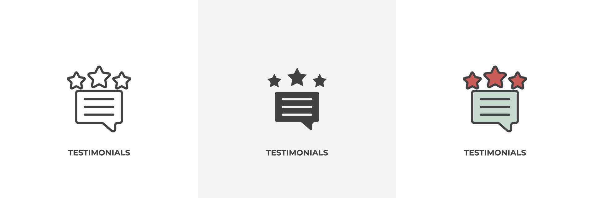 testimonials icon. Line, solid and filled outline colorful version, outline and filled vector sign. Idea Symbol, logo illustration. Vector graphics