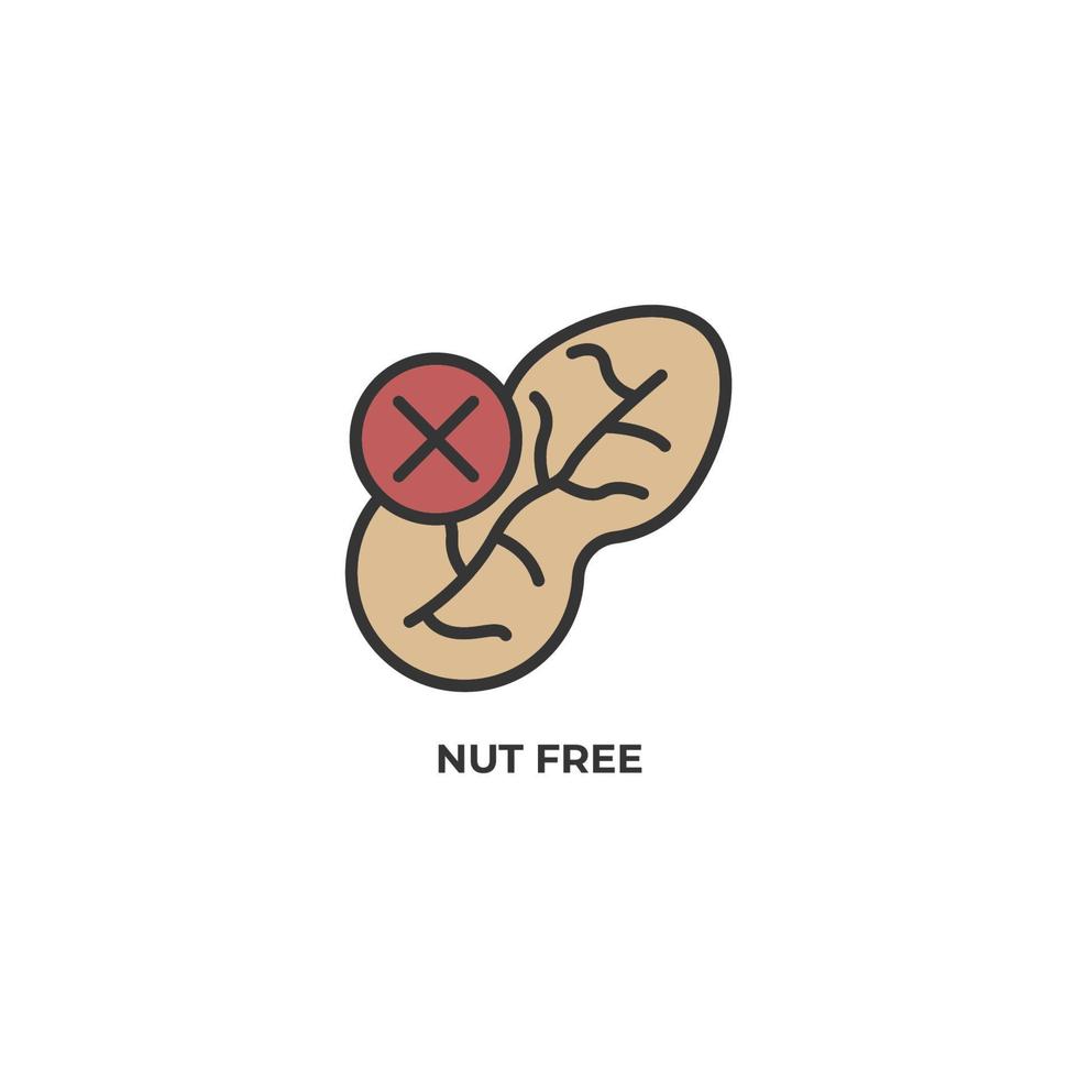nut free vector icon. Colorful flat design vector illustration. Vector graphics