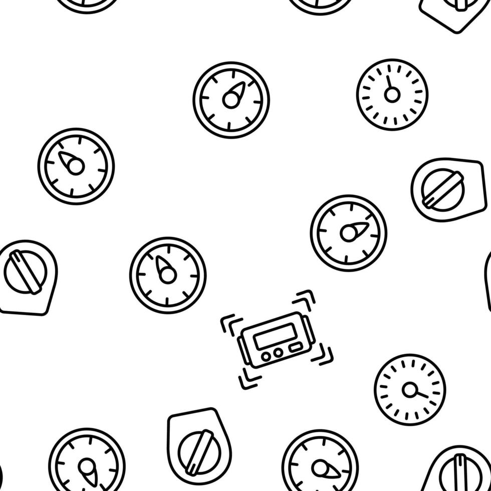 Kitchen Timer Tool Vector Seamless Pattern