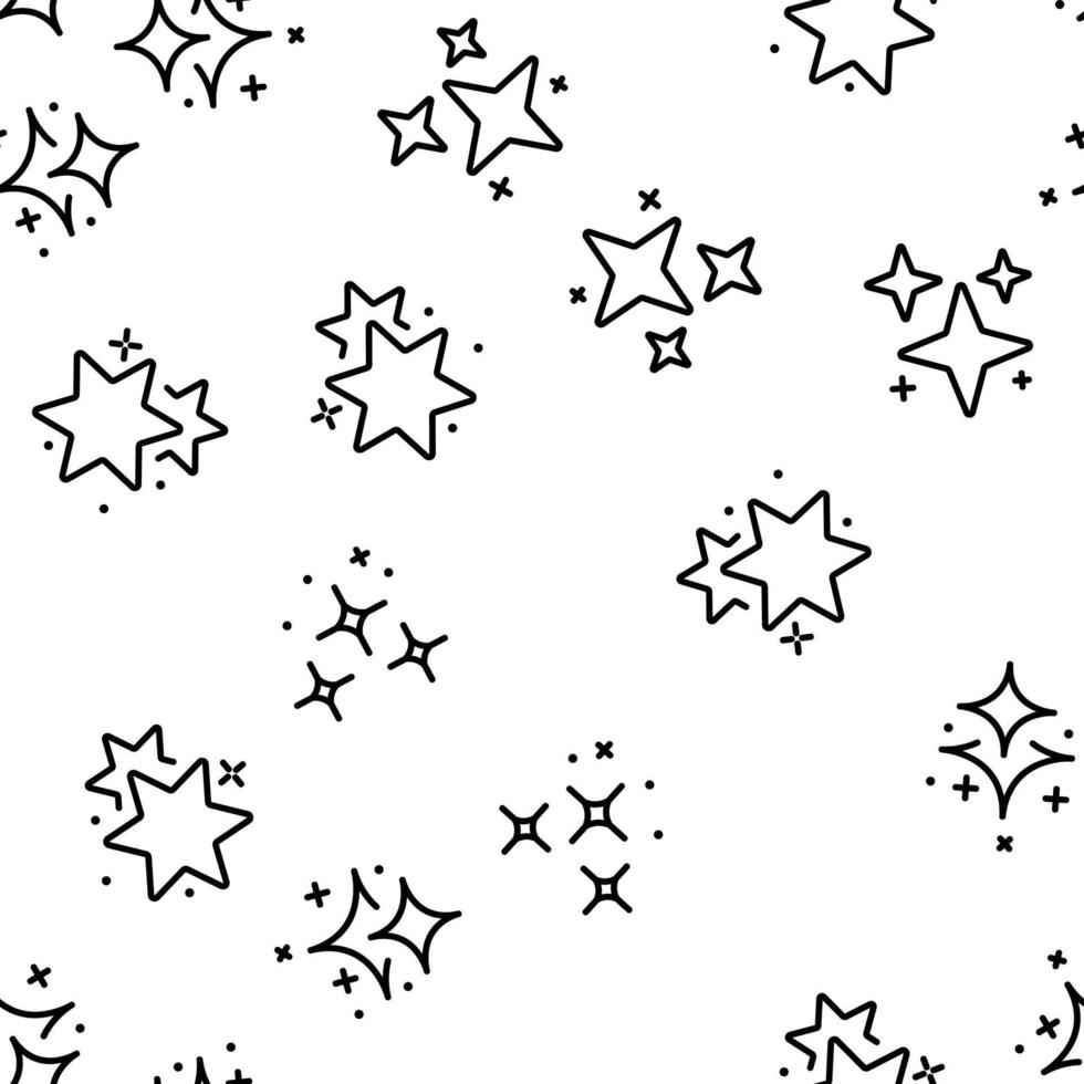 Glowing Shine Stars Vector Seamless Pattern