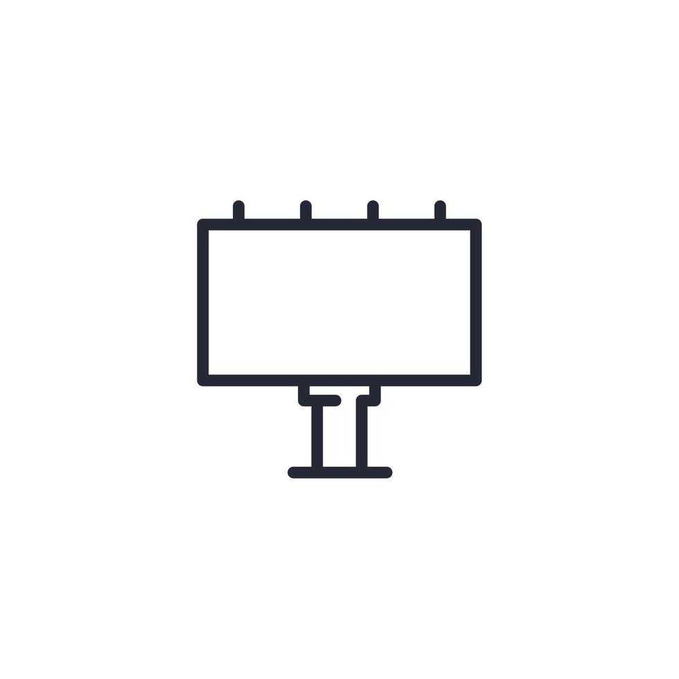 Vector sign of the billboard symbol is isolated on a white background. billboard icon color editable.