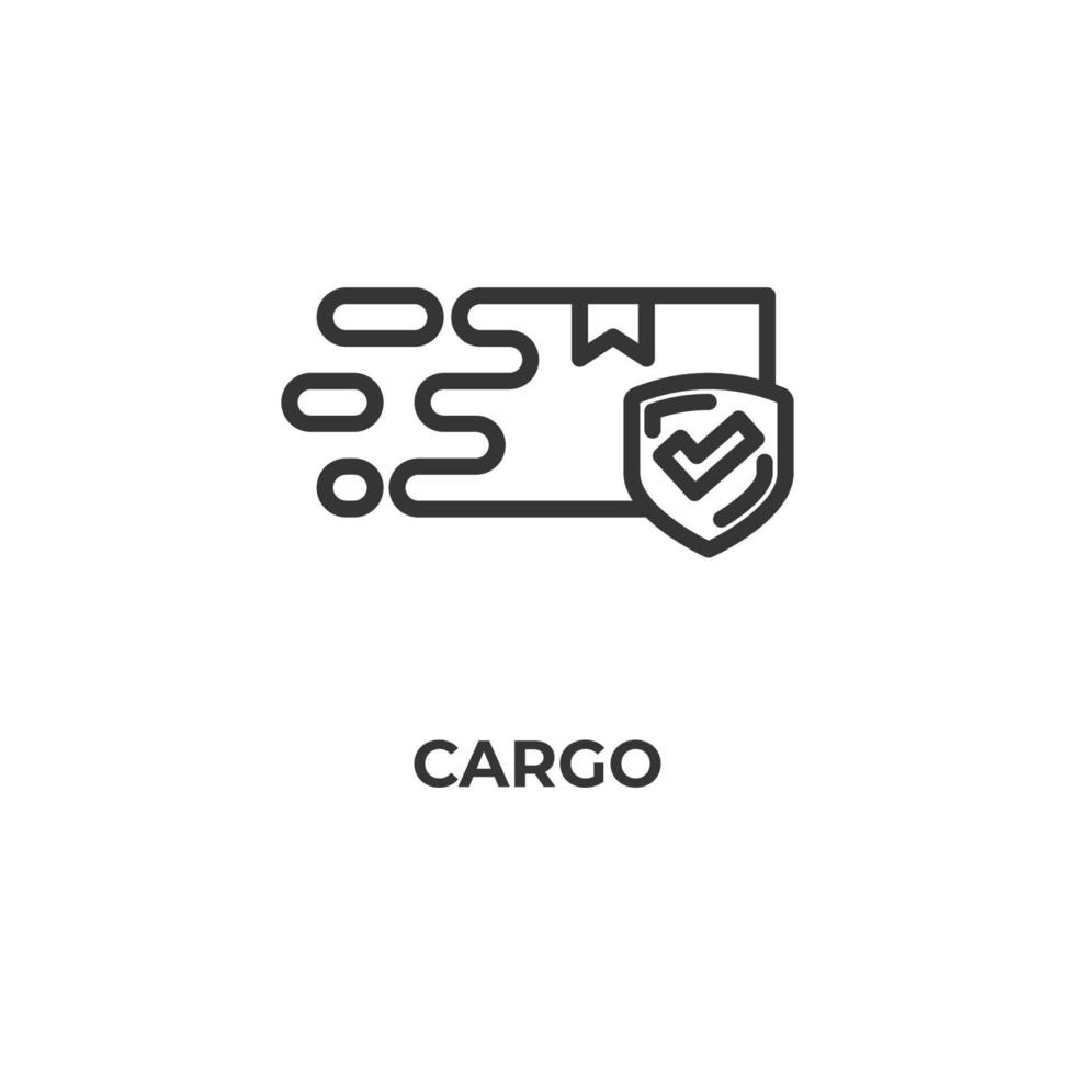 Vector sign of cargo symbol is isolated on a white background. icon color editable.