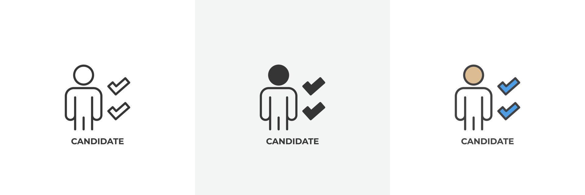 candidate icon. Line, solid and filled outline colorful version, outline and filled vector sign. Idea Symbol, logo illustration. Vector graphics