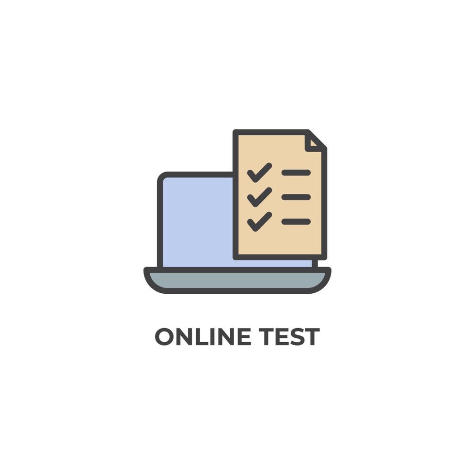 online test vector icon. Colorful flat design vector illustration. Vector graphics