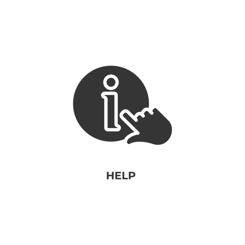Vector sign of help symbol is isolated on a white background. icon color editable.