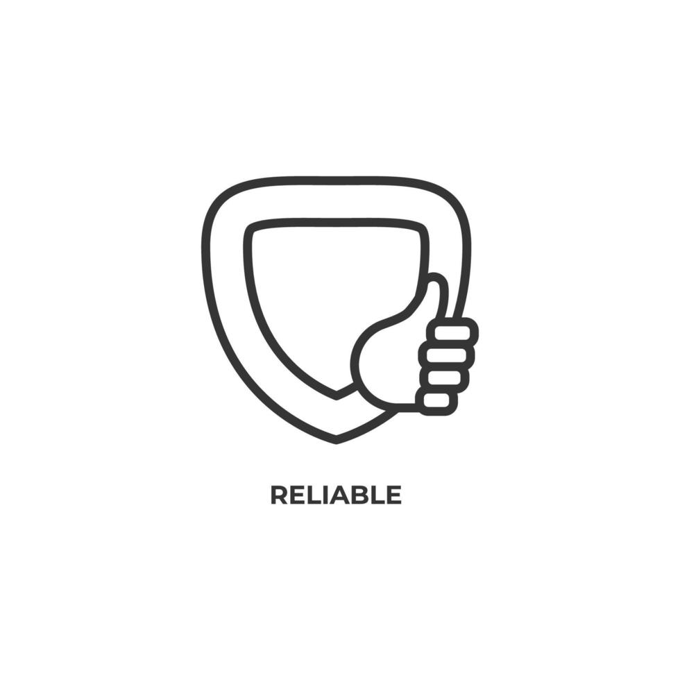 Vector sign of reliable symbol is isolated on a white background. icon color editable.