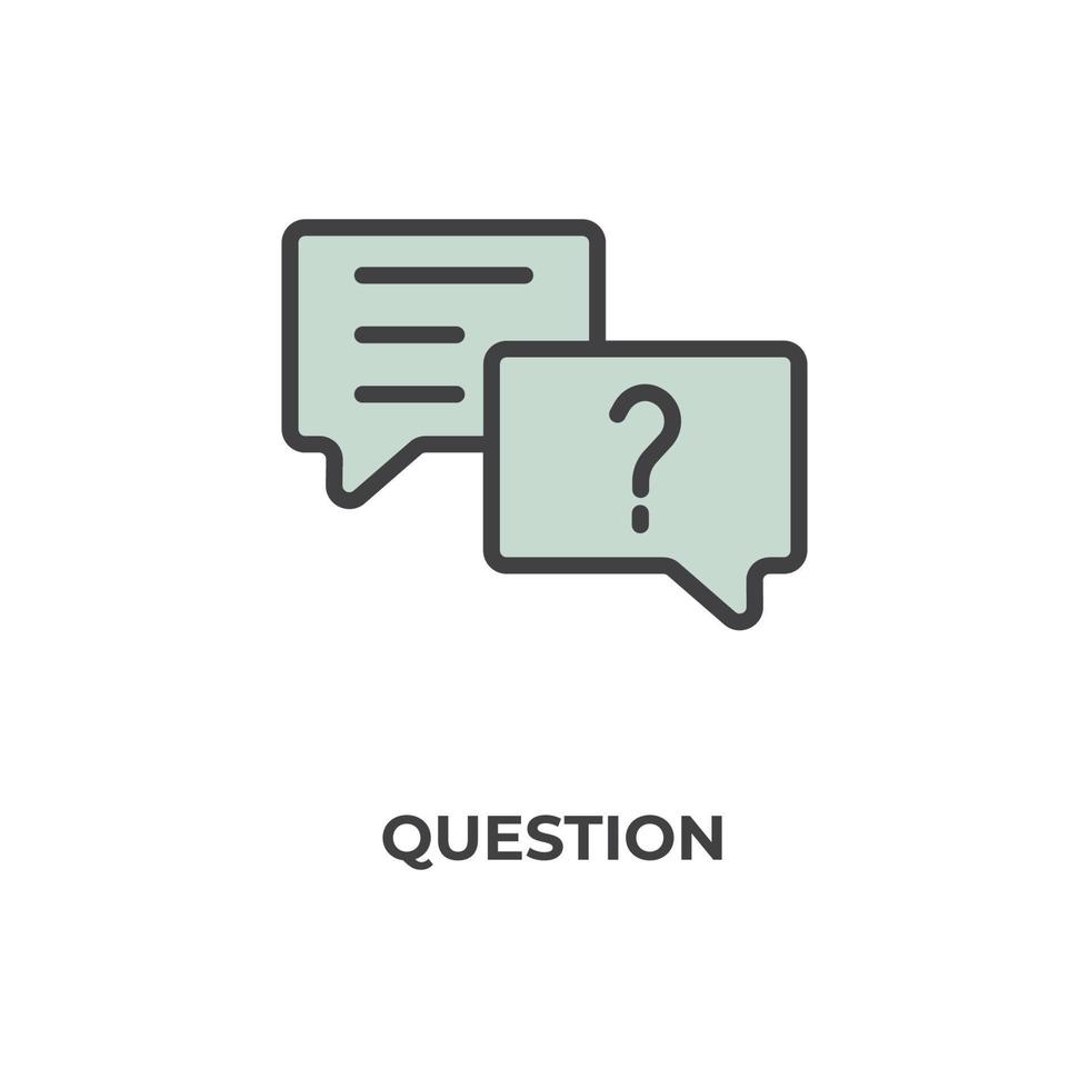 Vector sign of question symbol is isolated on a white background. icon color editable.