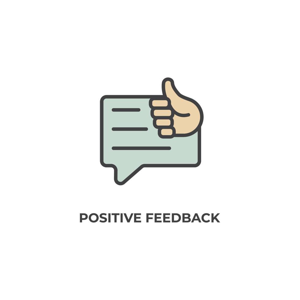 Vector sign of positive feedback symbol is isolated on a white background. icon color editable.