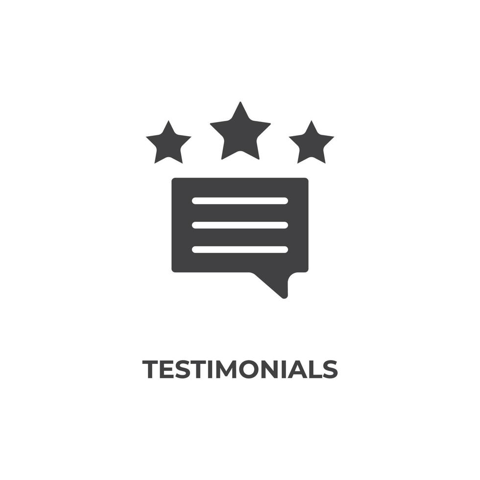 Vector sign of testimonials symbol is isolated on a white background. icon color editable.