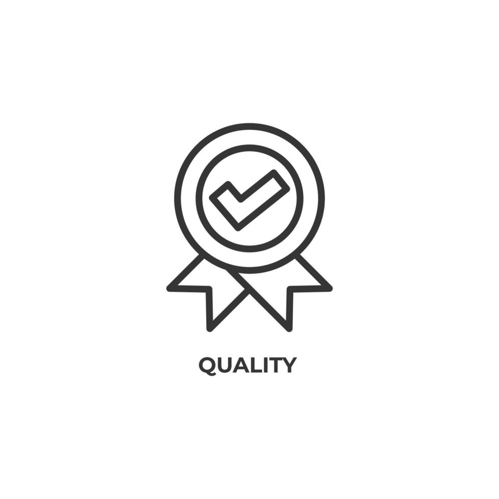 Vector sign of quality symbol is isolated on a white background. icon color editable.