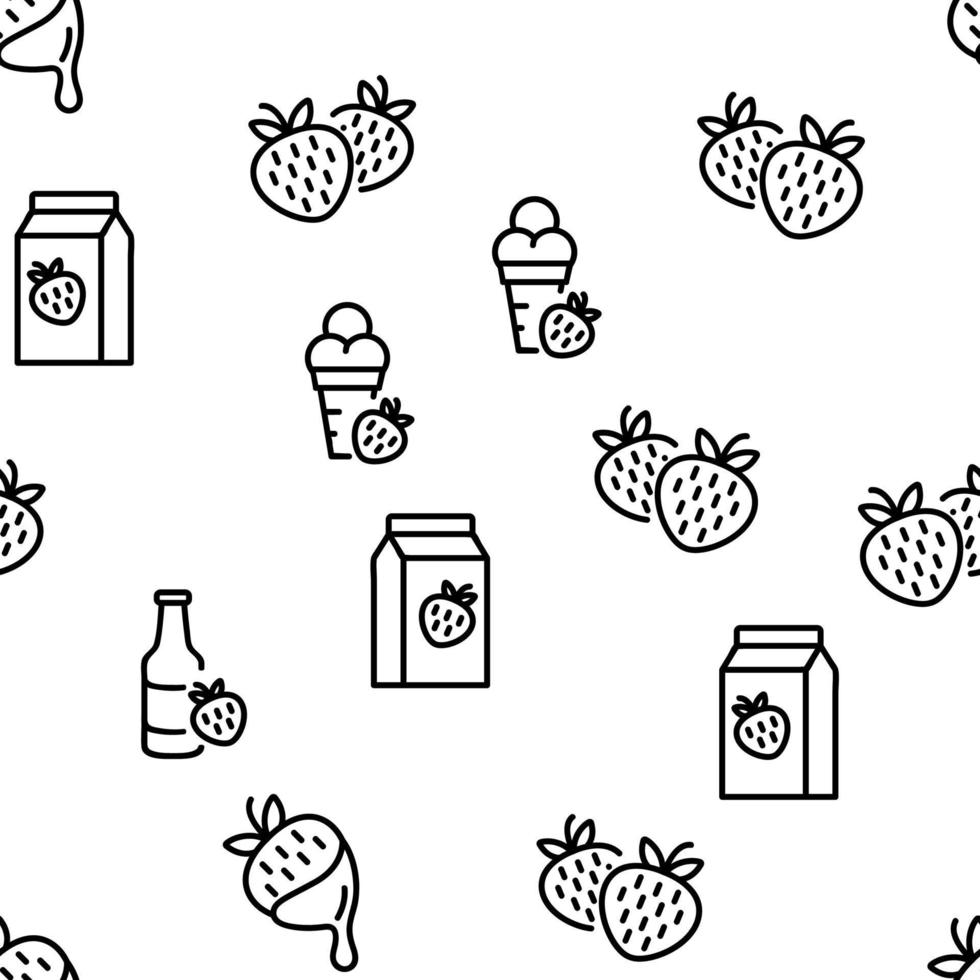 Strawberry Tasty Fruit Vector Seamless Pattern