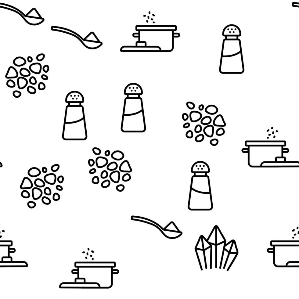 Salt Flavoring Cooking Vector Seamless Pattern