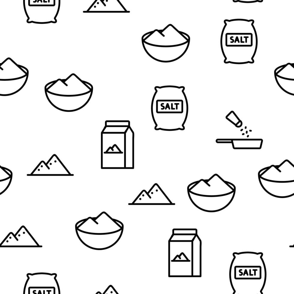 Salt Flavoring Cooking Vector Seamless Pattern