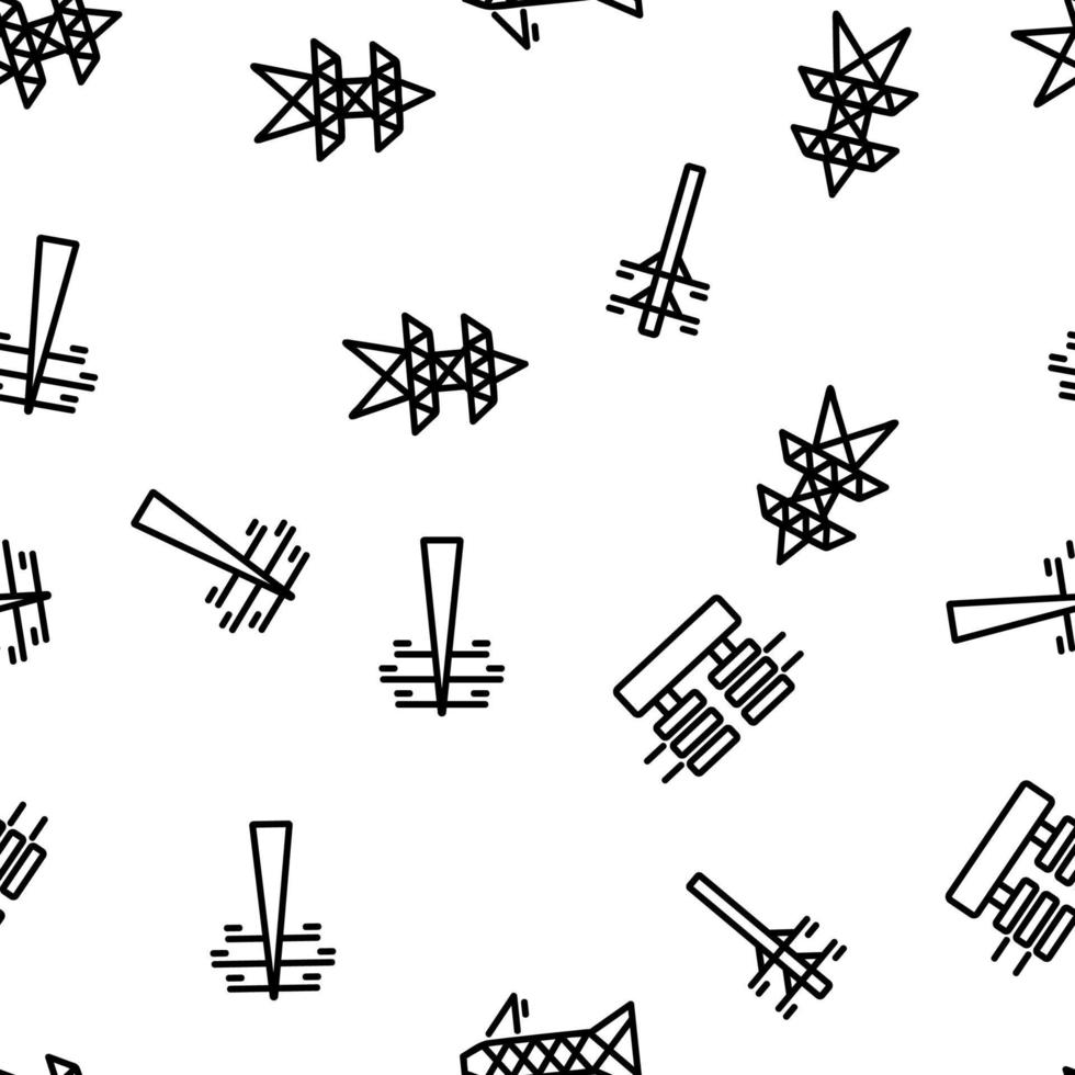 Power Line Electricity Vector Seamless Pattern